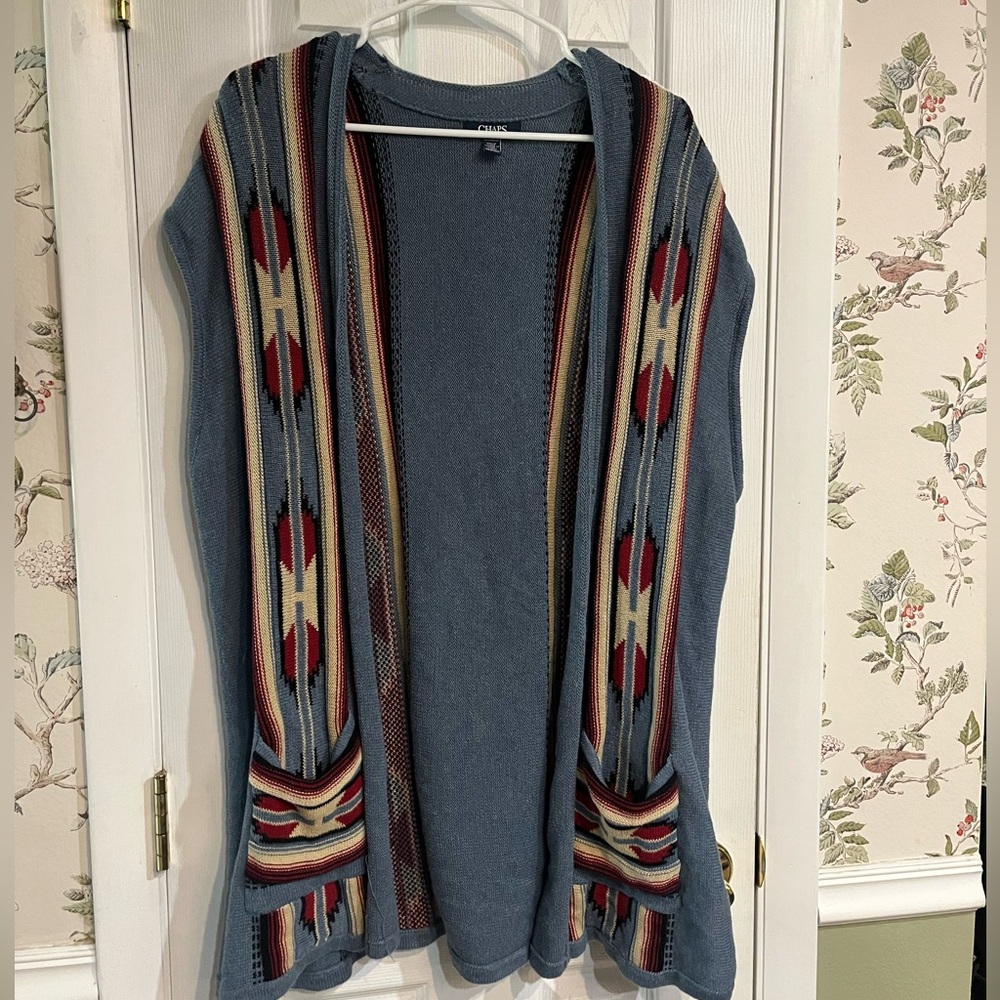 NWOT Chaps Denim Sweater Vest